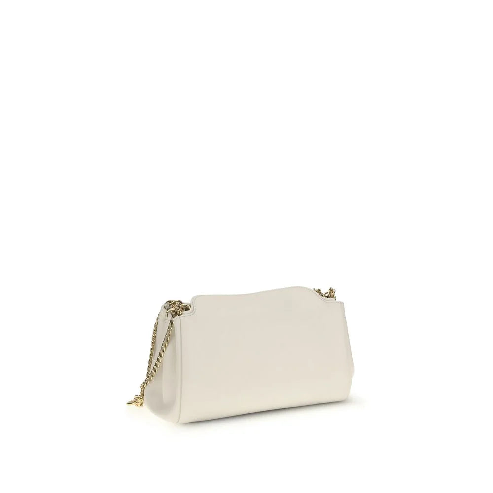 Bolsa de ombro em couro de bezerro branco Prada Bos Taurus