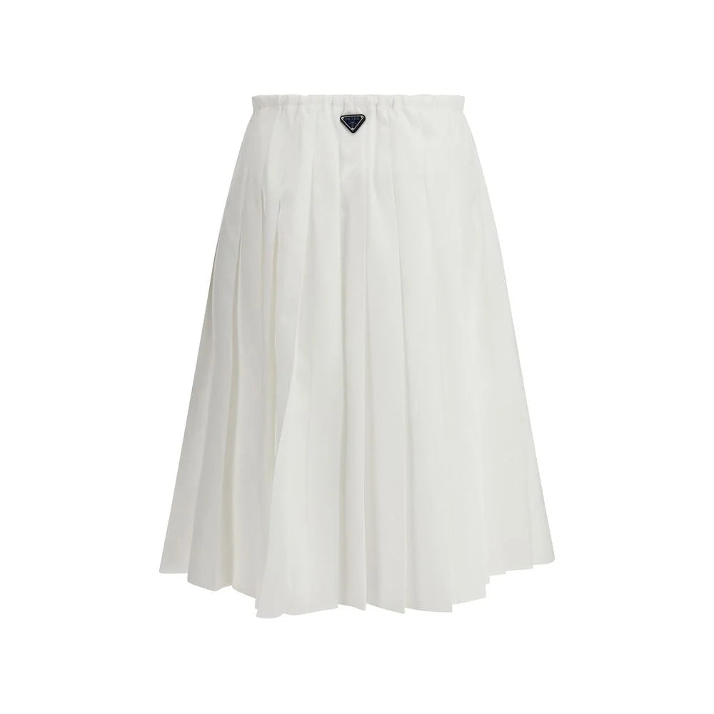 Prada White Cotton Long Skirt - IT42 | L