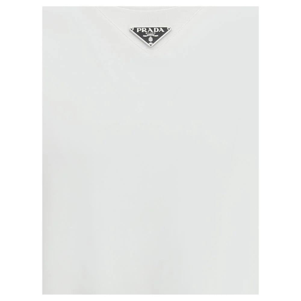 Prada White Cotton T-Shirt - L