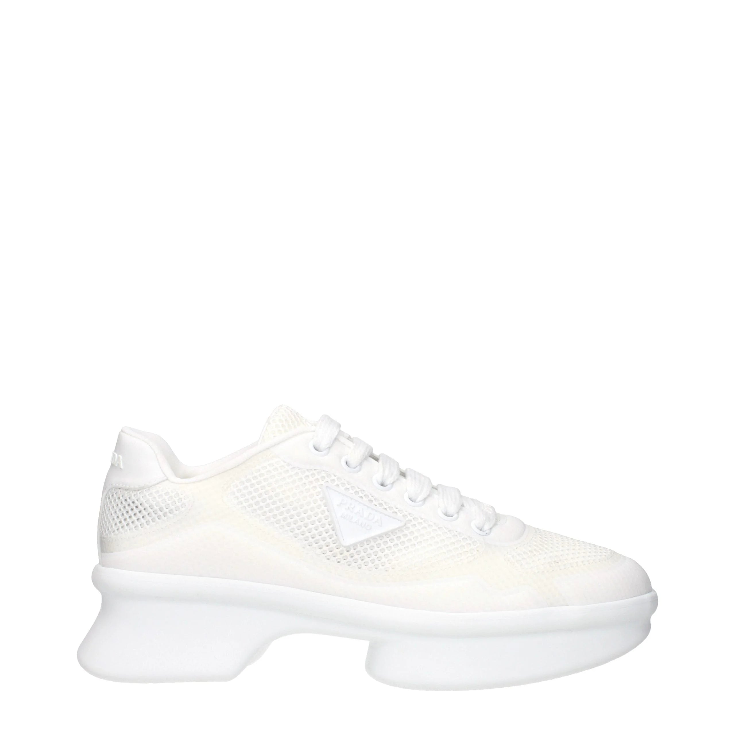 Prada White Fabric Athletic Sneakers