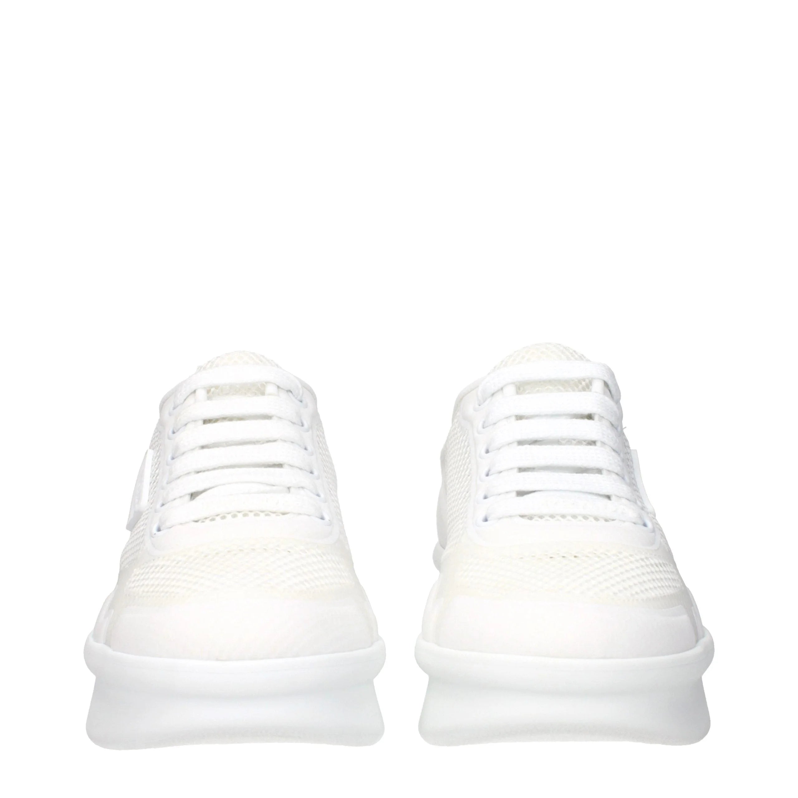 Prada White Fabric Athletic Sneakers