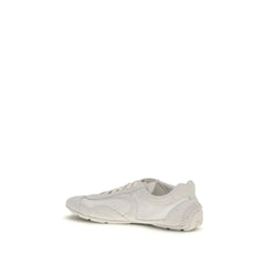 Prada White Fabric Low Top Sneakers
