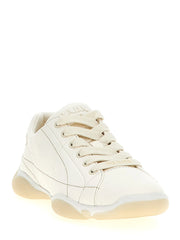 Prada White Lamb Leather Low Top Sneakers