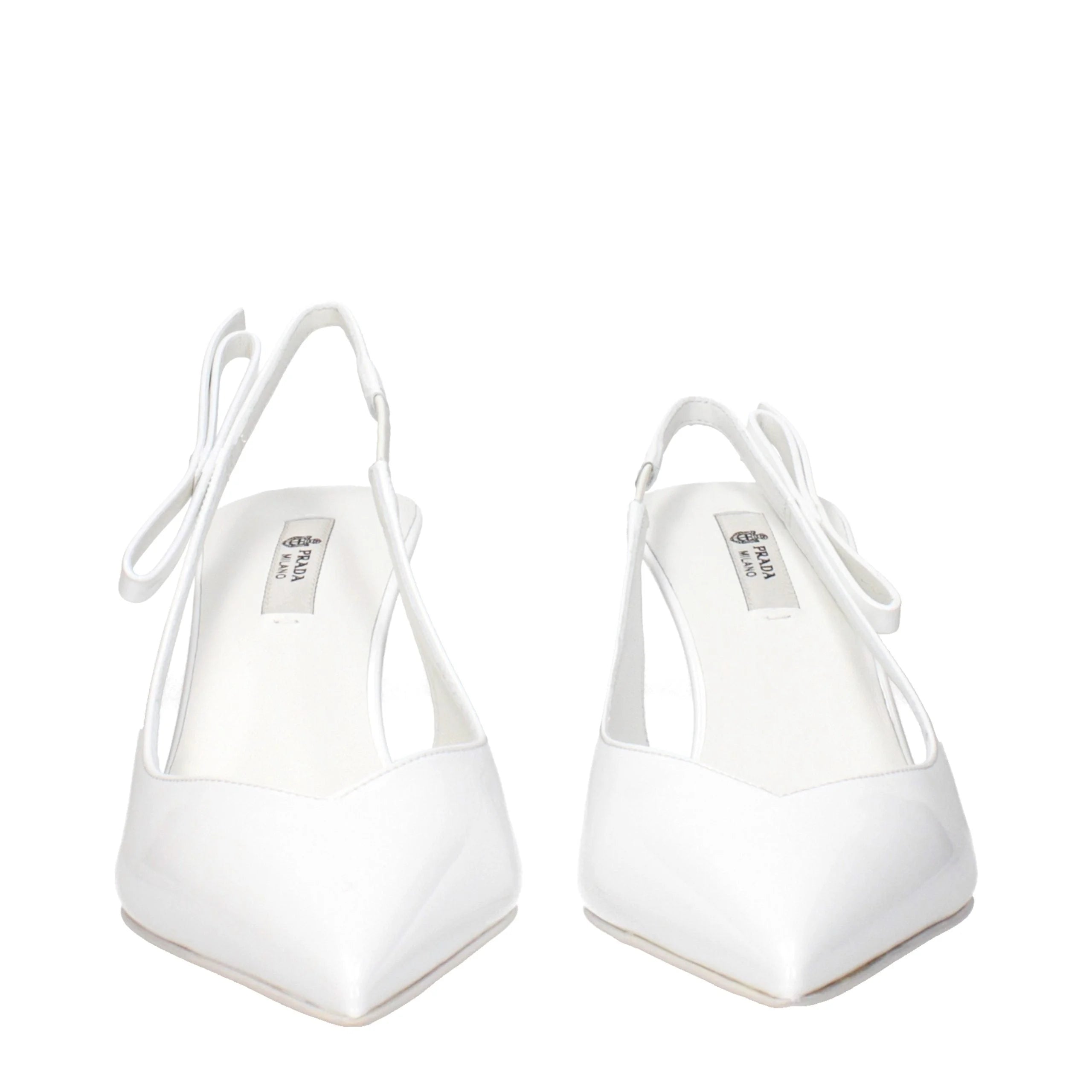 Prada White Leather High Heel Pumps