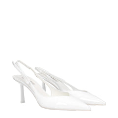 Prada White Leather High Heel Pumps