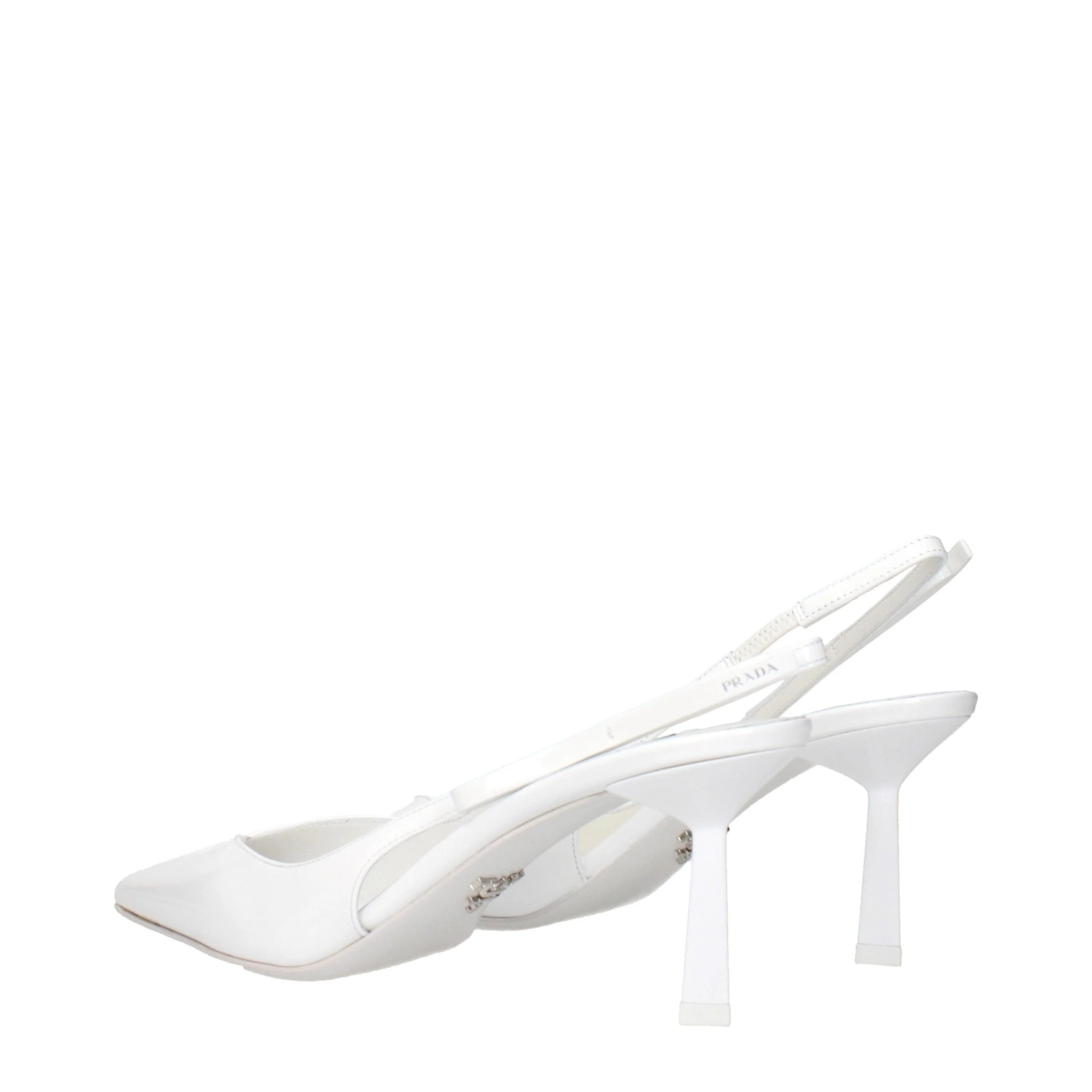 Prada White Leather High Heel Pumps