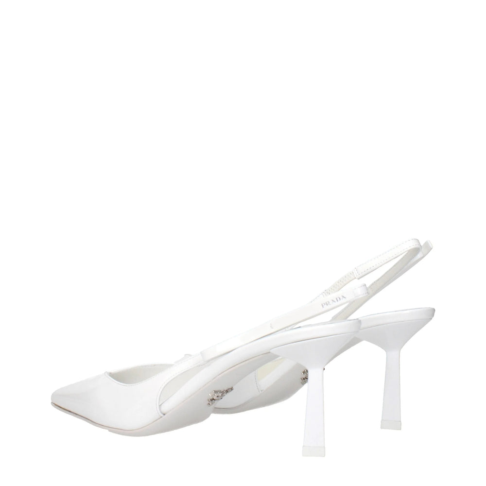 Prada White Leather High Heel Pumps