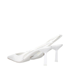 Prada White Leather High Heel Pumps