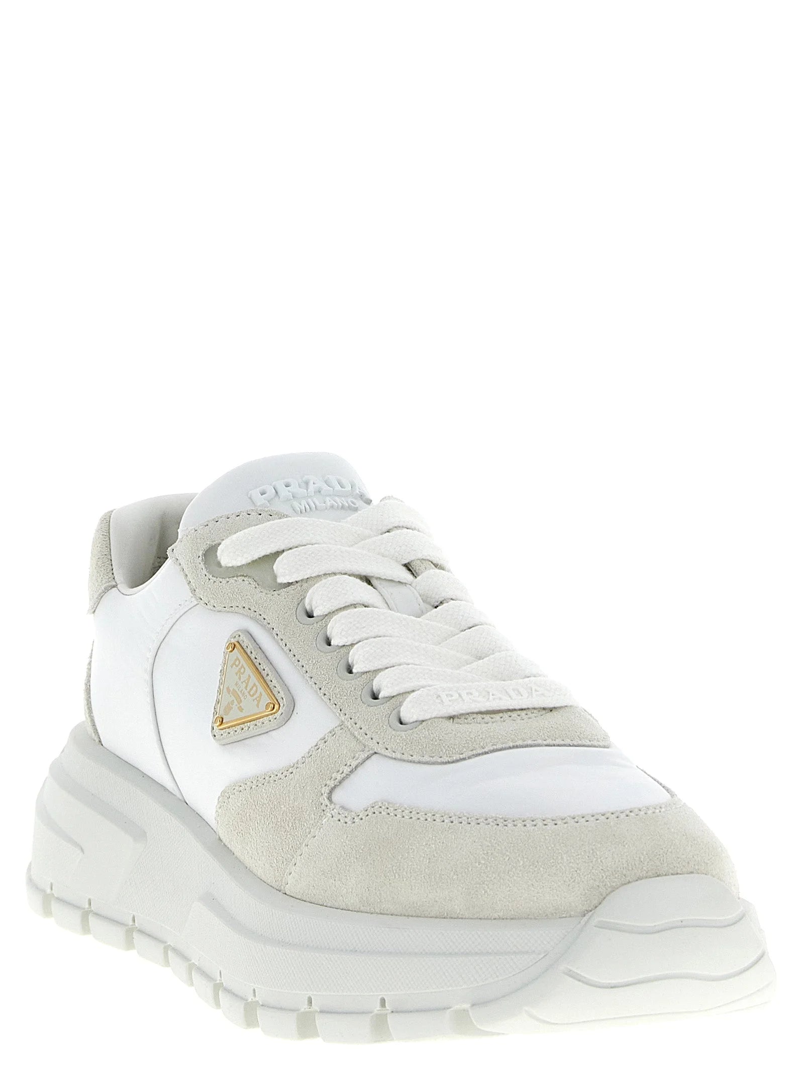 Prada White Polyamide Athletic Sneakers - EU36.5/US6.5