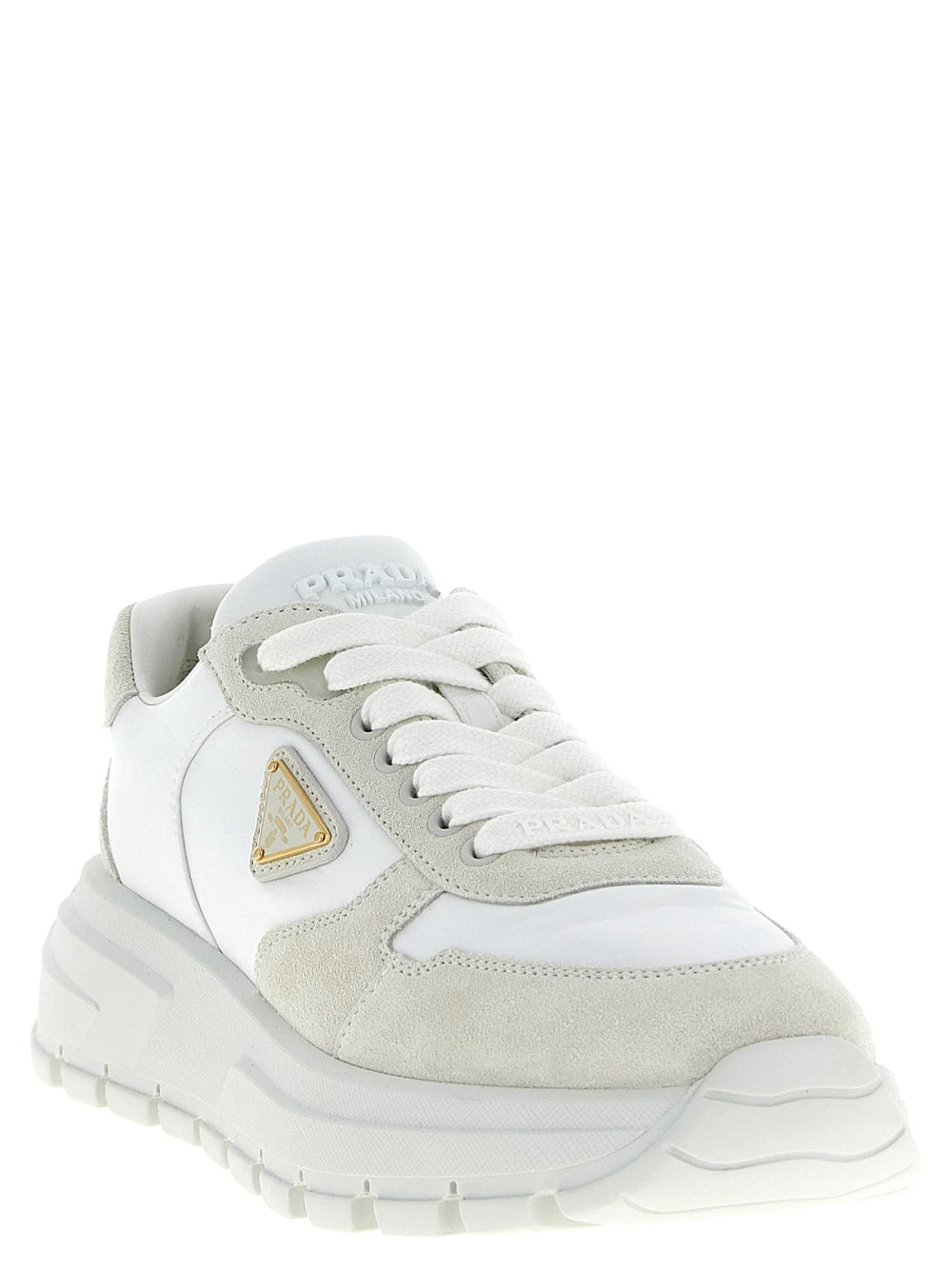 Prada White Polyamide Athletic Sneakers - EU36.5/US6.5