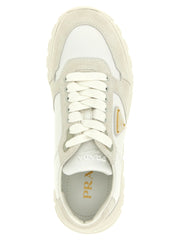 Prada White Polyamide Low Top Sneakers - EU37.5/US7.5
