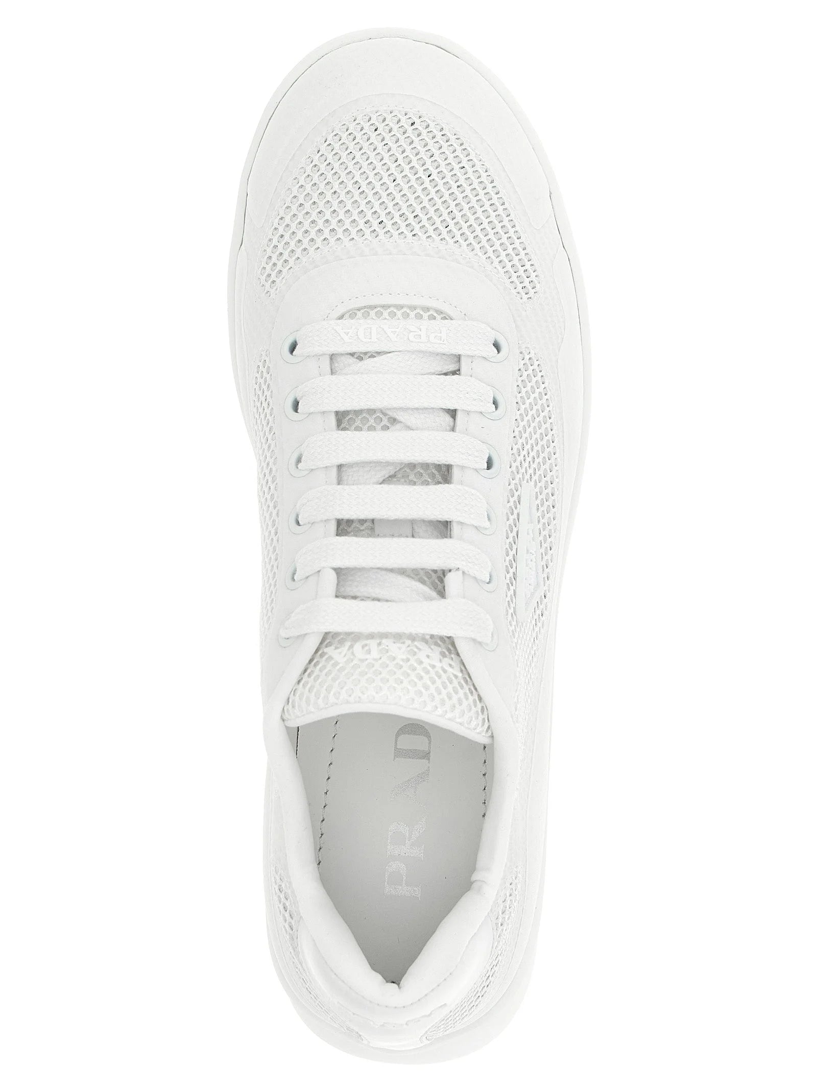 Prada White Polyester Athletic Sneakers