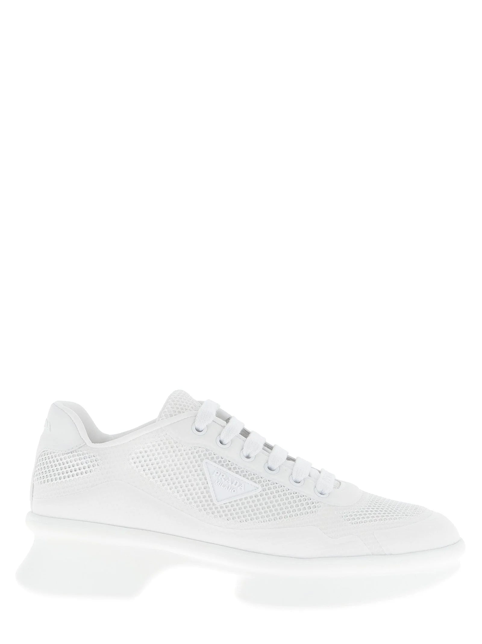 Prada White Polyester Athletic Sneakers