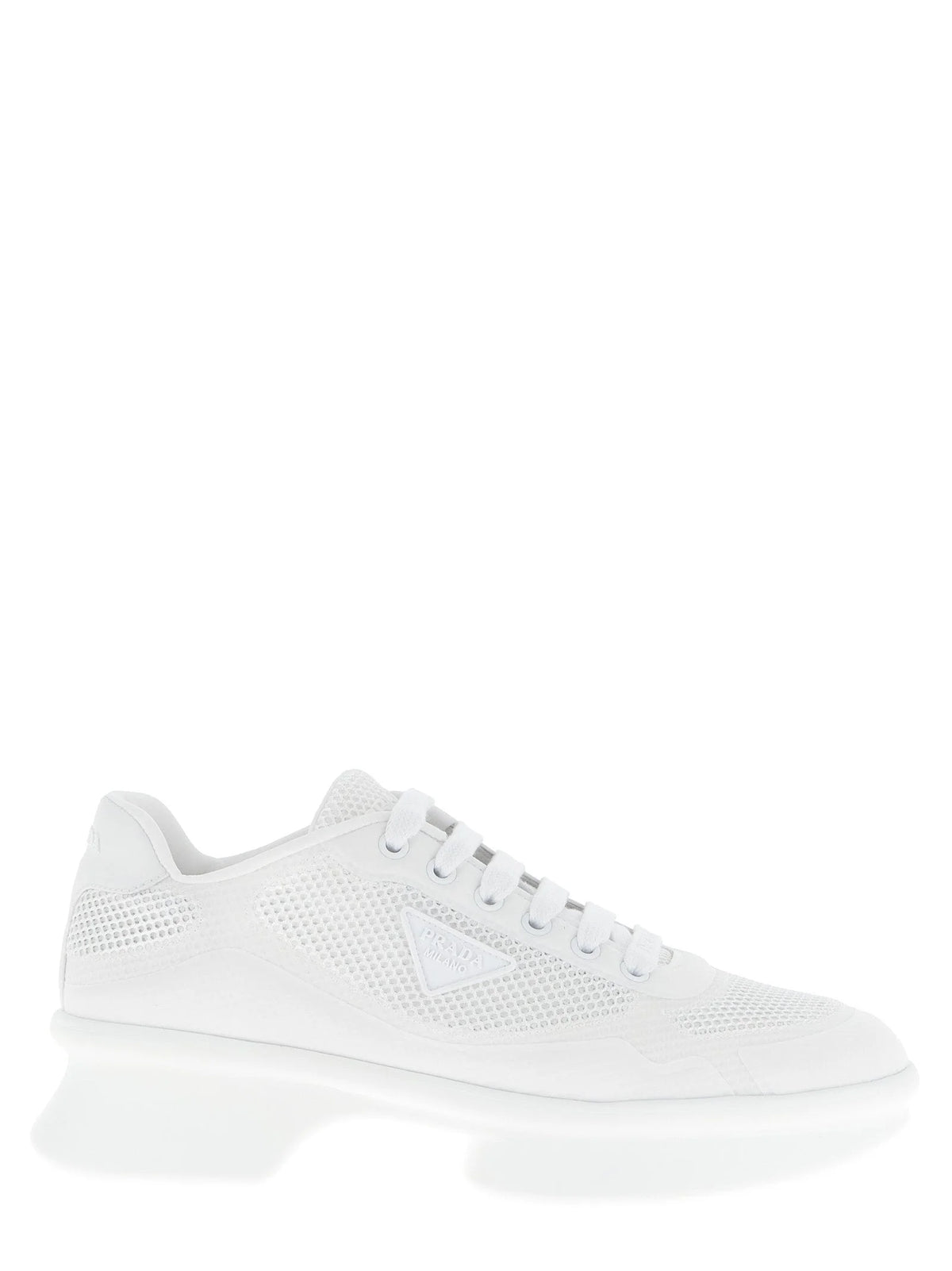 Prada White Polyester Athletic Sneakers