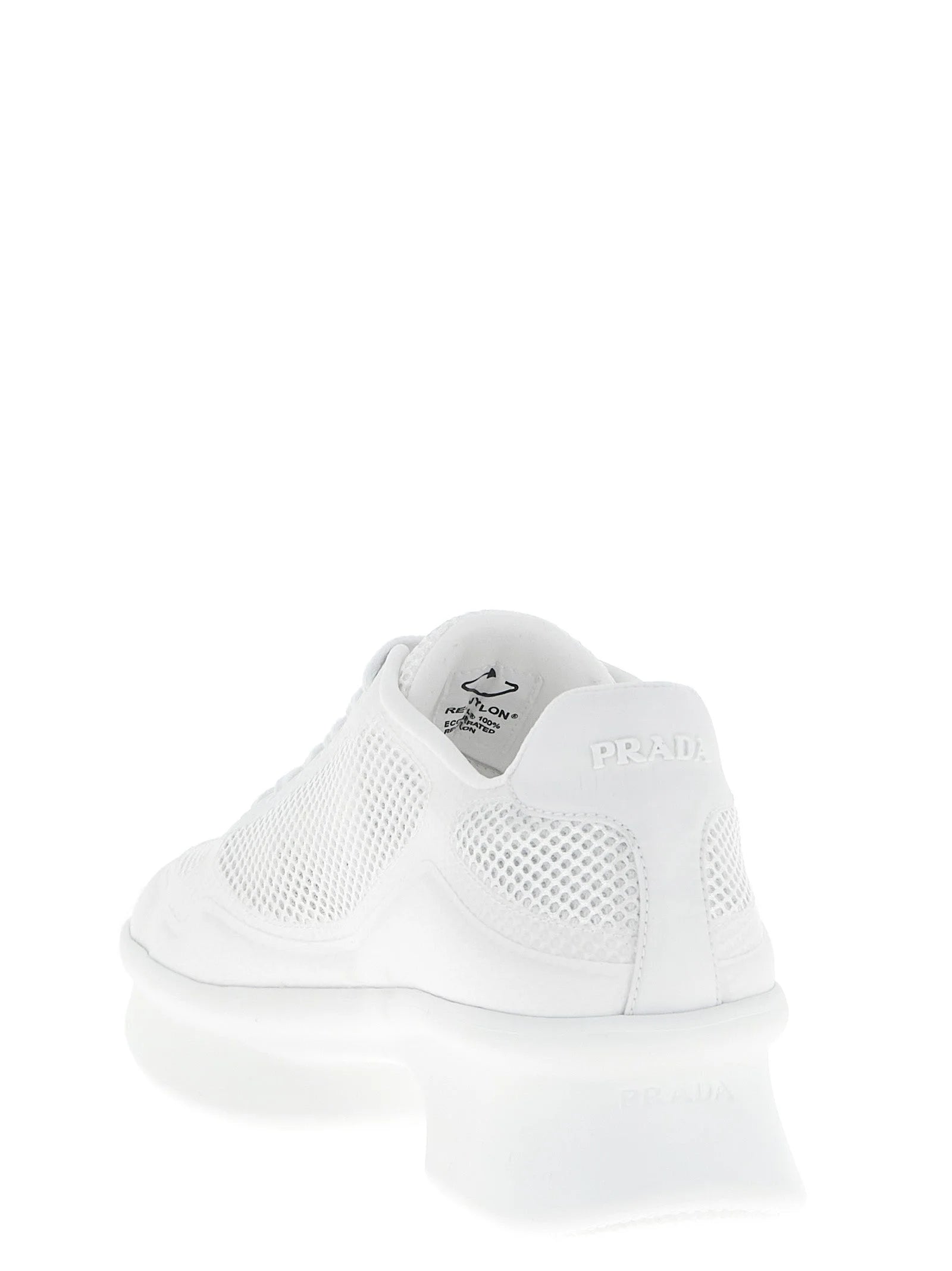 Prada White Polyester Athletic Sneakers
