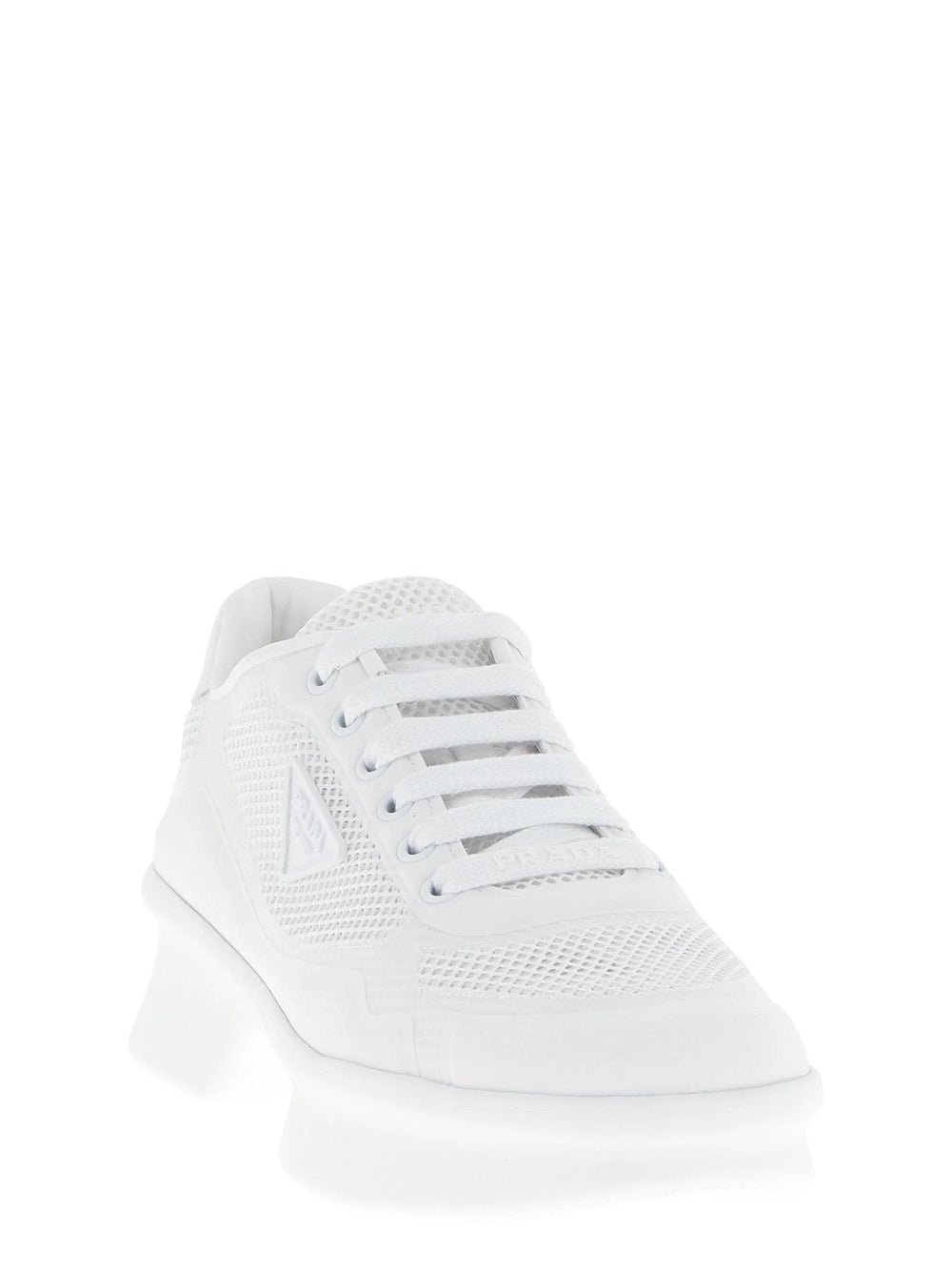 Prada White Polyester Athletic Sneakers