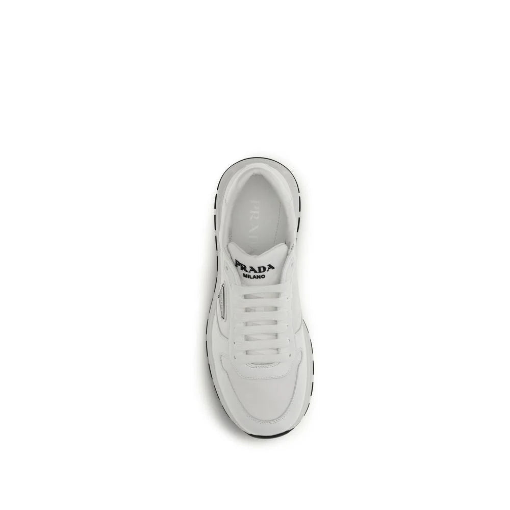 Prada White Recycled Polyamide Athletic Sneakers