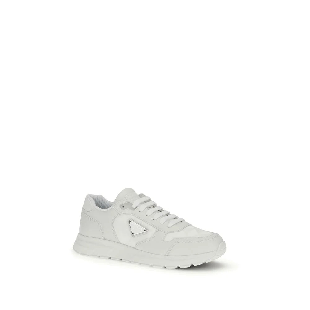 Prada White Recycled Polyamide Athletic Sneakers - EU41/US8