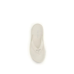 Prada White Rubber Flip-Flop Sandals