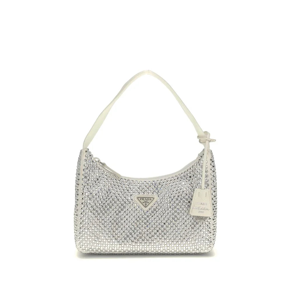 Prada White Viscose Shoulder Bag