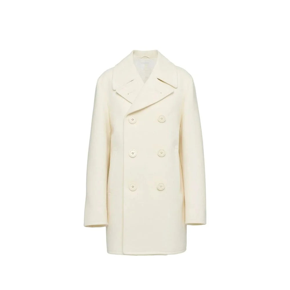 Prada White Wool Coat - 44