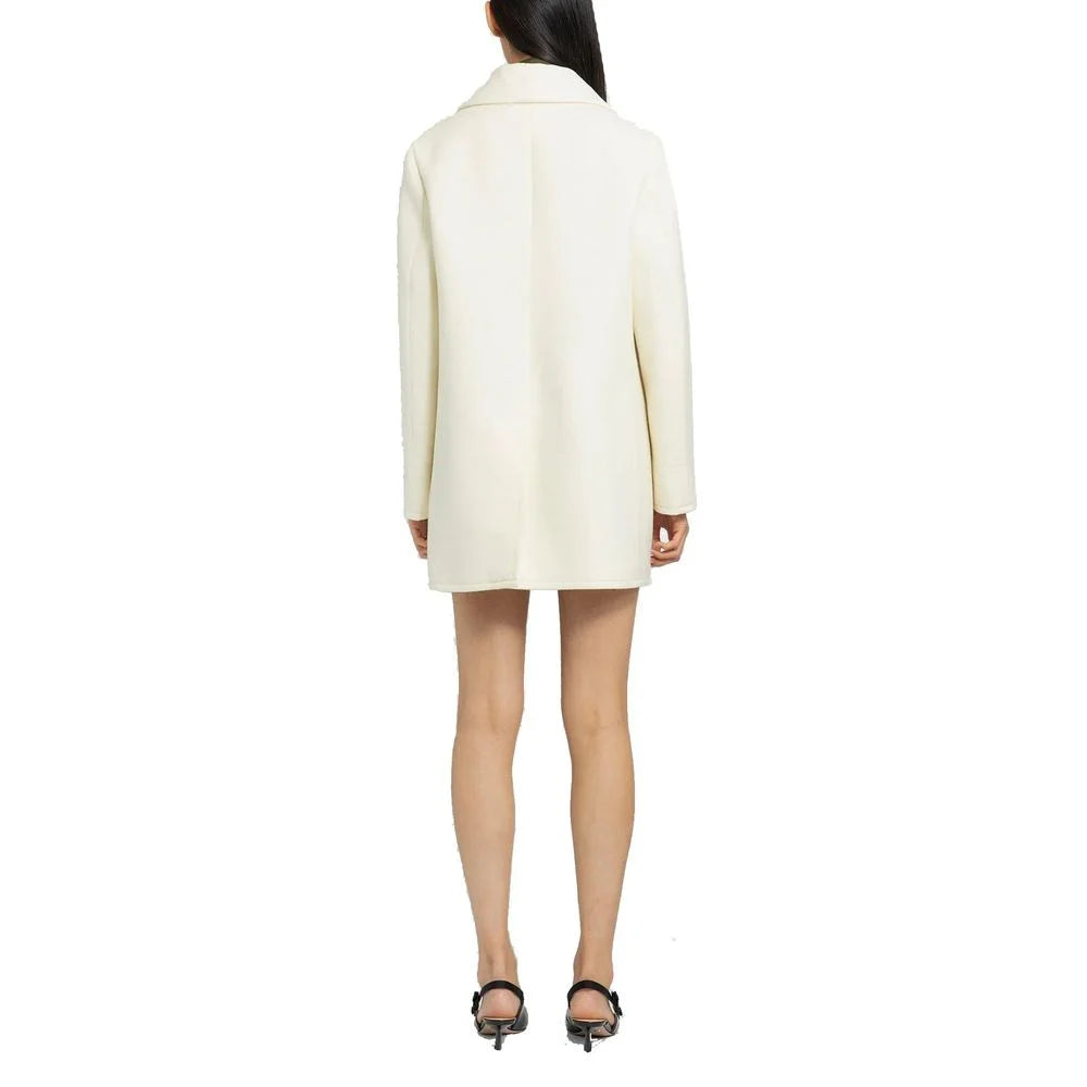 Prada White Wool Coat - 44