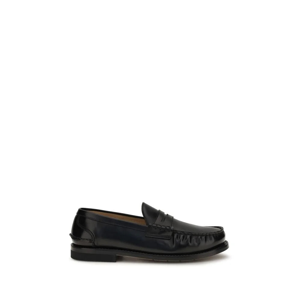 Premiata Black Calf Leather Bos Taurus Slip-On Loafers - EU43/US10