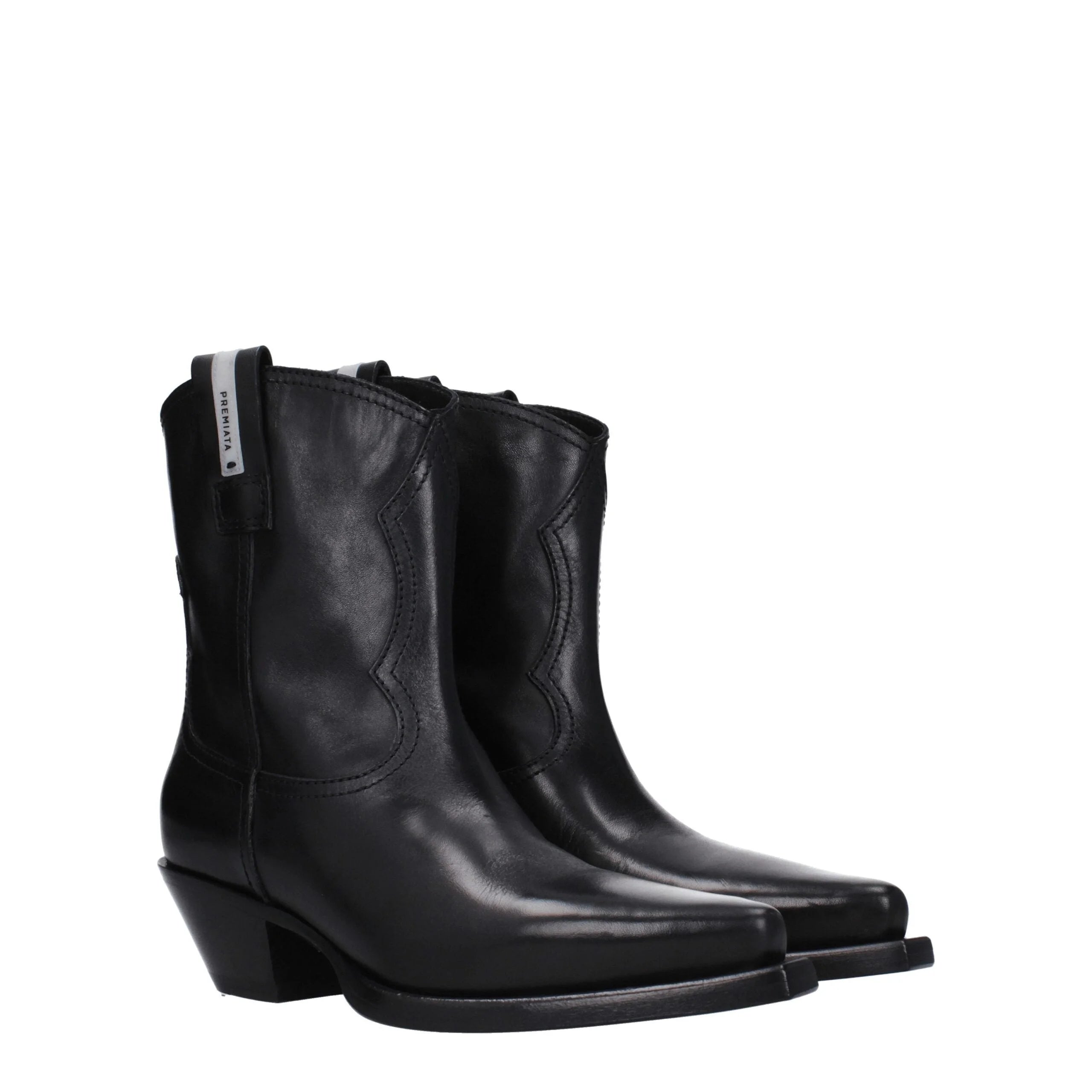 Premiata Black Leather Ankle Boots - Boots