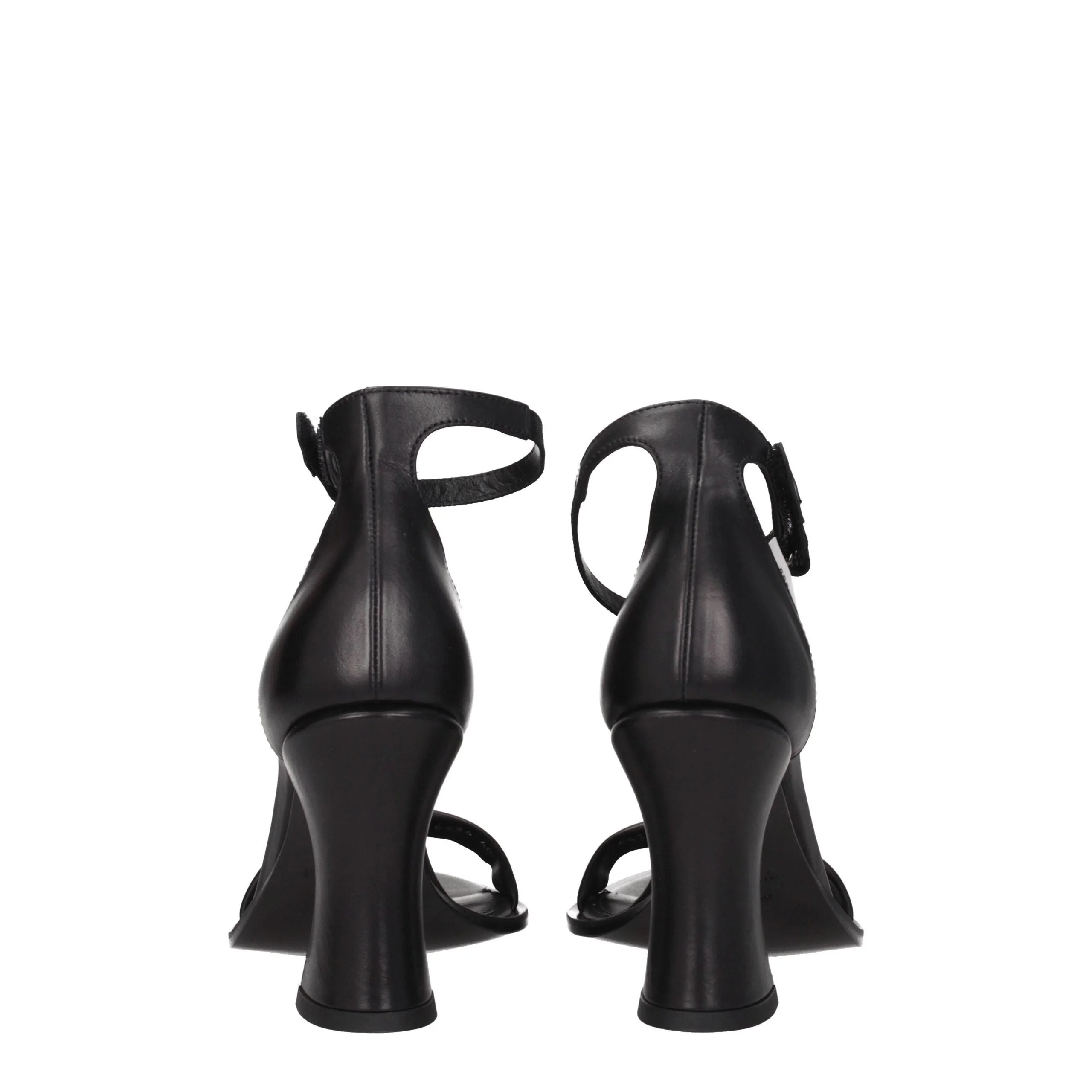 Premiata Black Leather Flat Sandals - EU40/US10