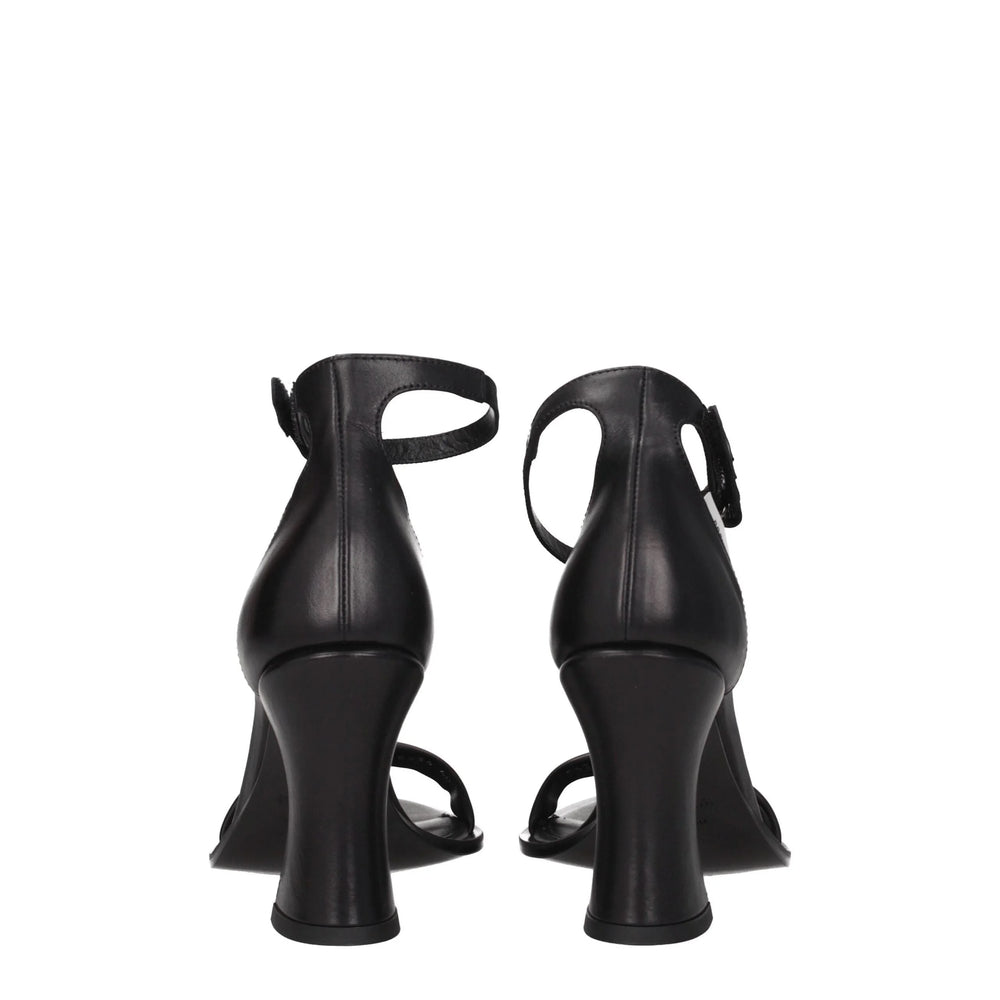 Premiata Black Leather Flat Sandals - EU40/US10 - Sandals