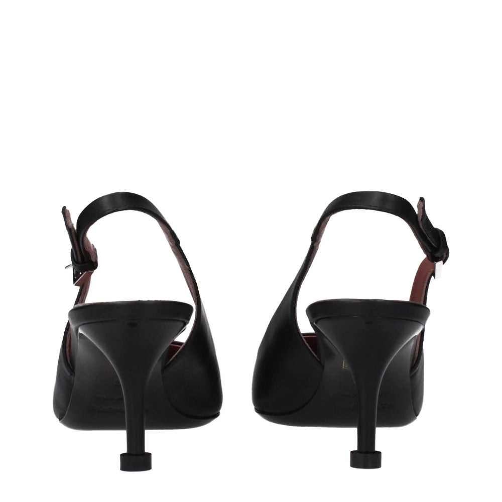 Premiata Black Leather Platform Pumps