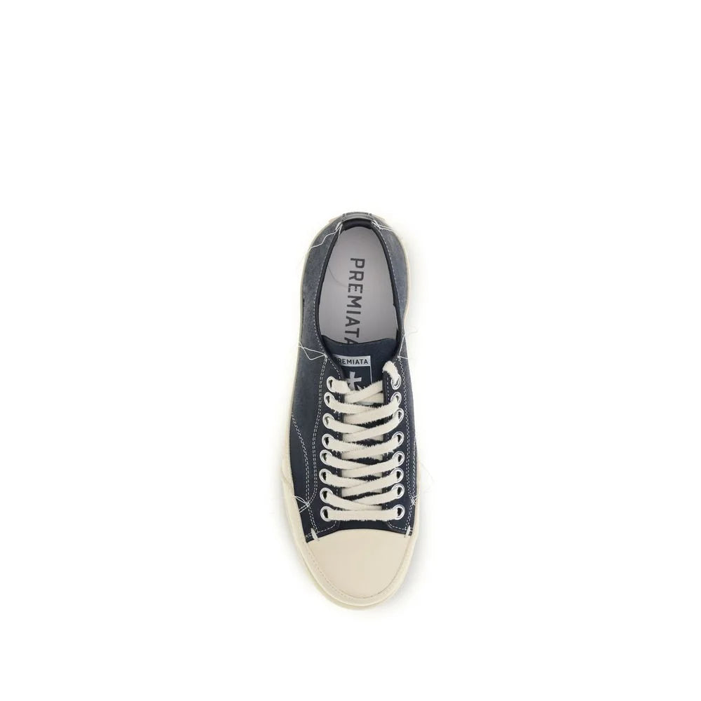 Premiata Blue Calf Leather Bos Taurus Low Top Sneakers