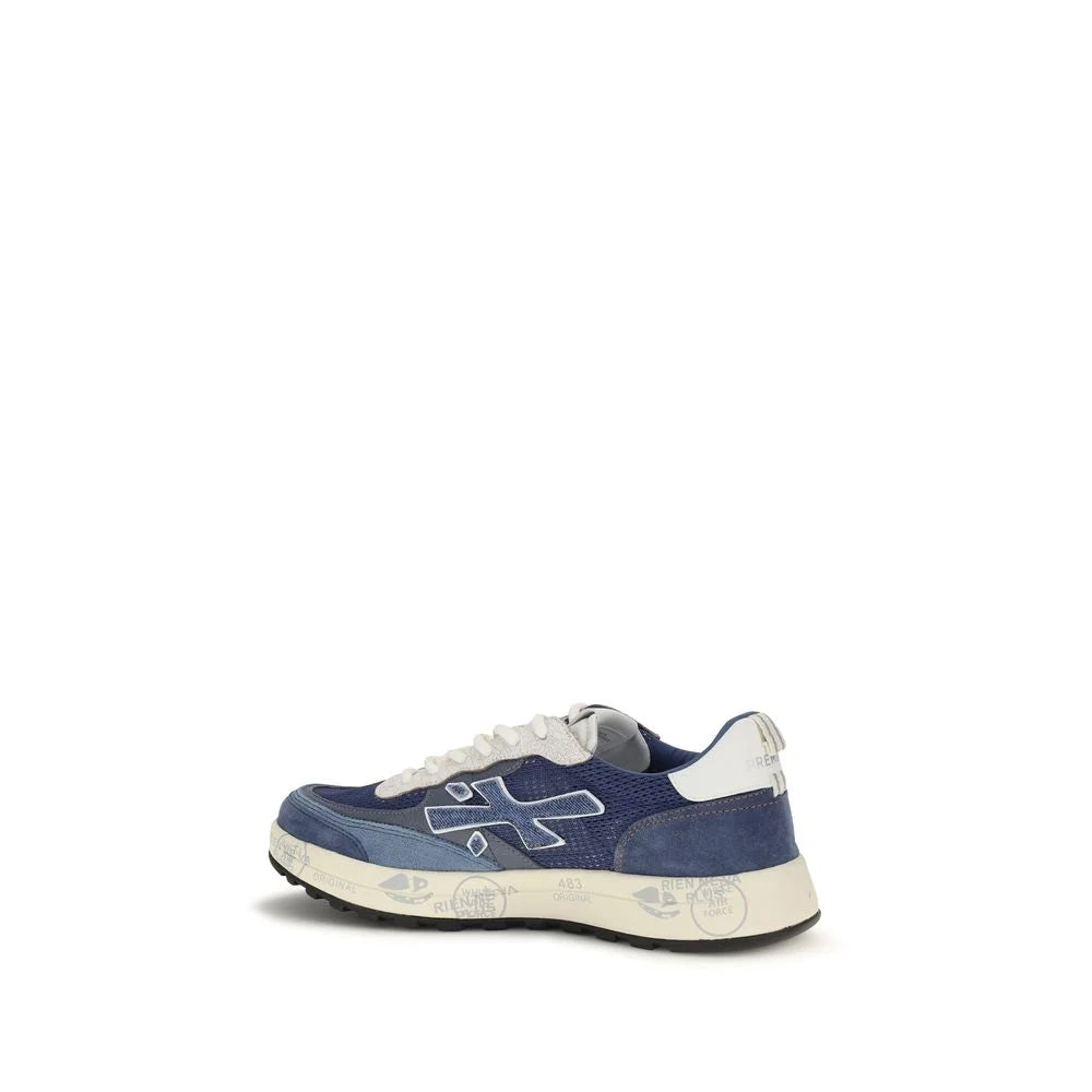 Premiata Blue Calf Leather Bos Taurus Low Top Sneakers