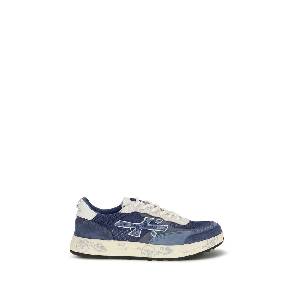 Premiata Blue Calf Leather Bos Taurus Low Top Sneakers