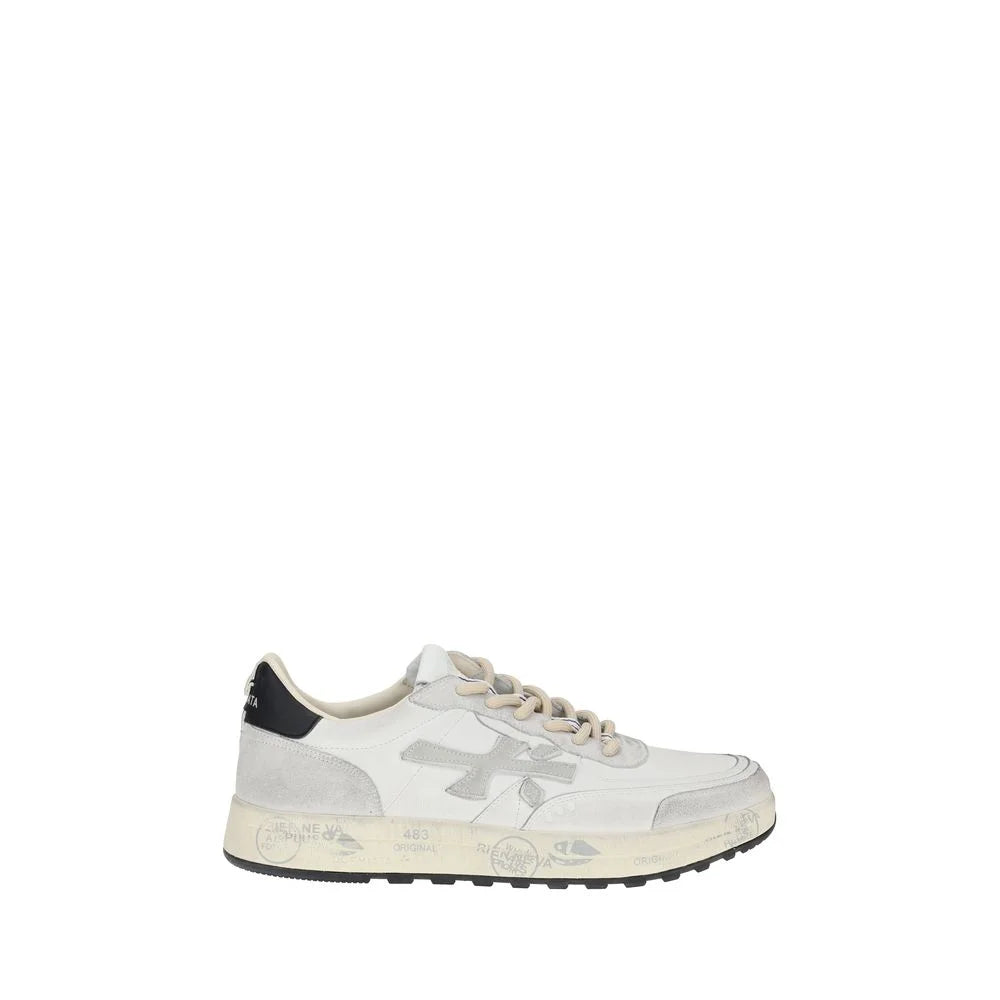 Premiata White Calf Leather Bos Taurus Low Top Sneakers