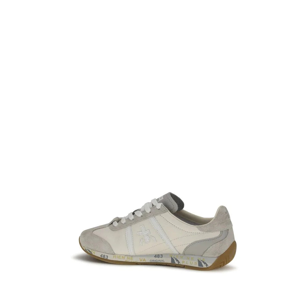 Premiata White Calf Leather Bos Taurus Low Top Sneakers