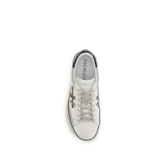 Premiata White Calf Leather Bos Taurus Low Top Sneakers