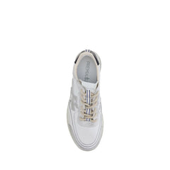 Premiata White Calf Leather Bos Taurus Low Top Sneakers