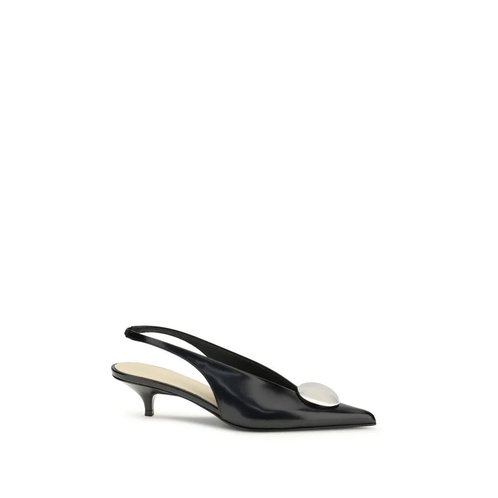 Proenza Schouler Black Calf Leather Bos Taurus Mid Heel Pumps - Heels