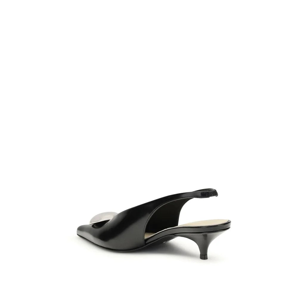 Proenza Schouler Black Calf Leather Bos Taurus Mid Heel Pumps - Heels