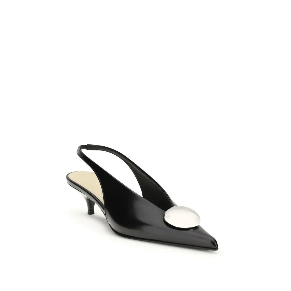 Proenza Schouler Black Calf Leather Bos Taurus Mid Heel Pumps - Heels