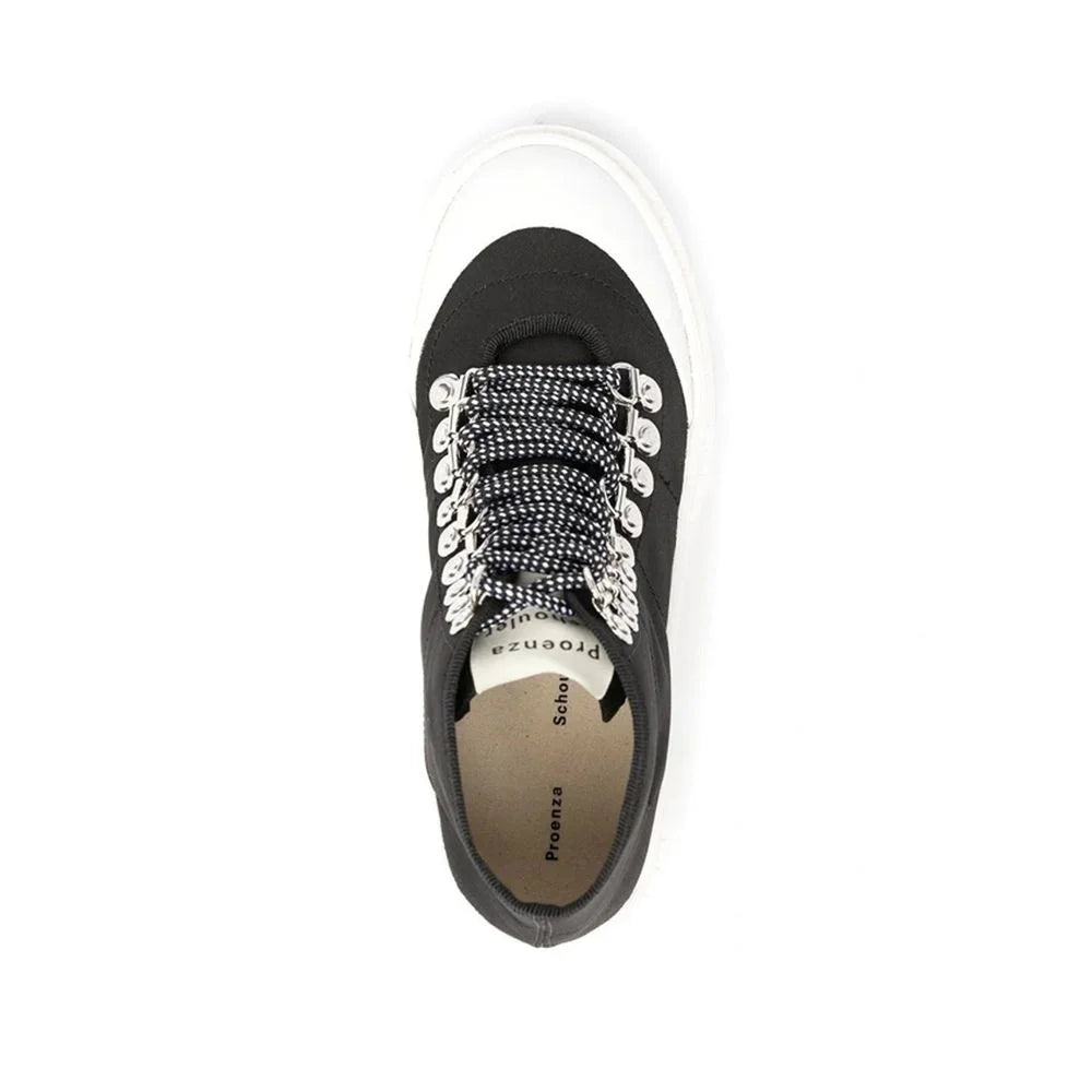 Proenza Schouler Black Canvas Lace-Up Boots - EU37/US7