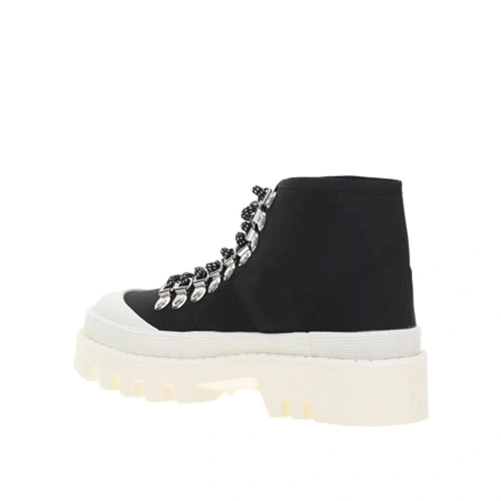 Proenza Schouler Black Canvas Lace-Up Boots - EU37/US7