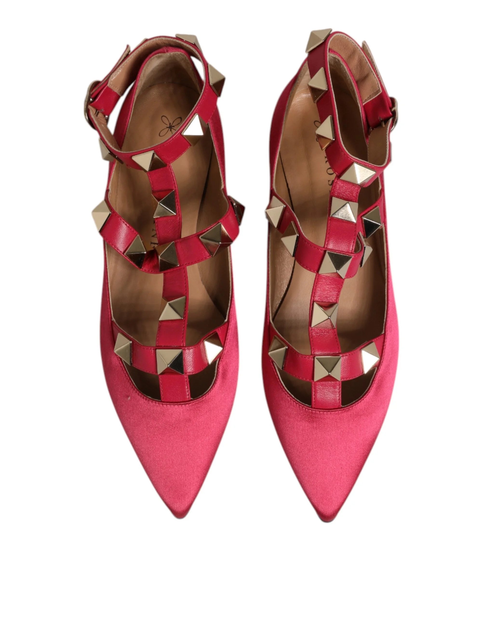 Prosperine Red Gold Studded Pointed Toe Ballet Flats Shoes - EU39/US8.5 - Flats
