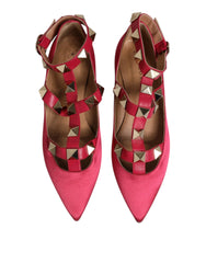 Prosperine Red Gold Studded Pointed Toe Ballet Flats Shoes - EU39/US8.5 - Flats