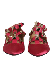 Prosperine Red Gold Studded Pointed Toe Ballet Flats Shoes - EU39/US8.5 - Flats