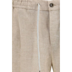 PT Torino Beige Linen Casual Pants