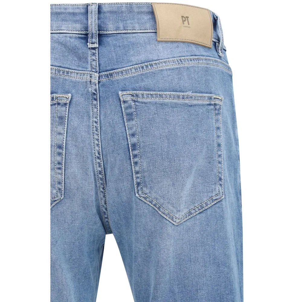 PT Torino Mėlynosios medvilnės siaurėjantys džinsai