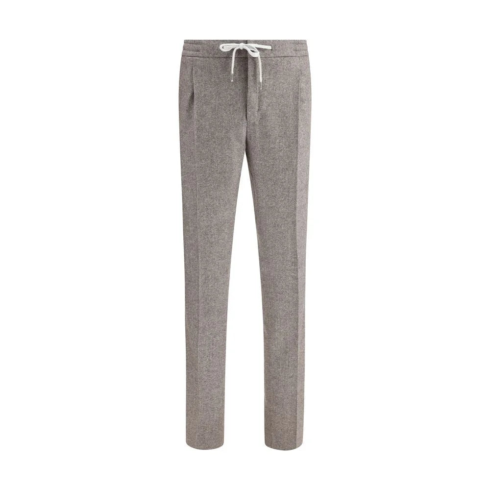 PT Torino Brown Fleece Wool Casual Pants