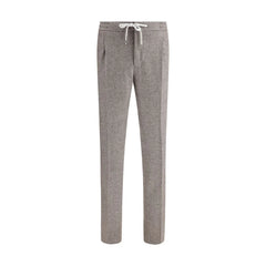 PT Torino Brown Fleece Wool Casual Pants
